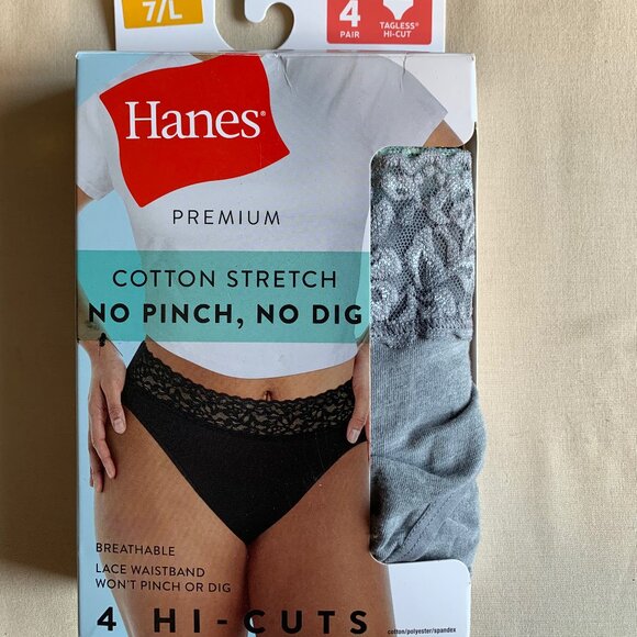HANES 4 PAIR TAGLESS HI-CUT UNDERWEAR NIB - Picture 1 of 6